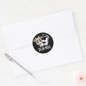 Sticker Rond Deja Moo Funny Cow Pun Dark BG (Enveloppe)