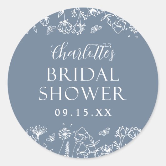 Sticker Rond Déjeuner de mariage floral élégant (Devant)