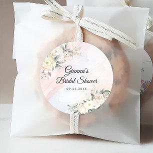 Sticker Rond Déjeuner Floral Et Mariage À Bulles Et Champagne