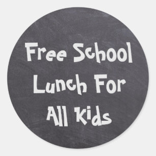 Sticker Rond Déjeuner Gratuit Pour Tous Les Enfants