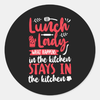 Sticker Rond Déjeuner Lady Déjeuner Lady W Se Produit Dans La C