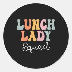 Sticker Rond Déjeuner Lady Squad Retro Super Premier Jour De