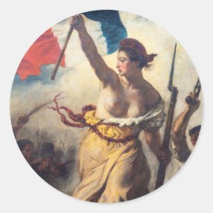 Sticker Rond Delacroix - La Liberté guidant le peuple en gros p