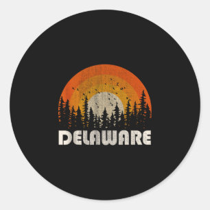 Sticker Rond Delaware - nature drôle vintage randonnée 60s 70s
