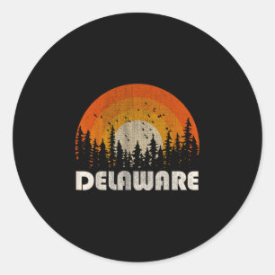 Sticker Rond Delaware - nature drôle vintage randonnée 60s 70s