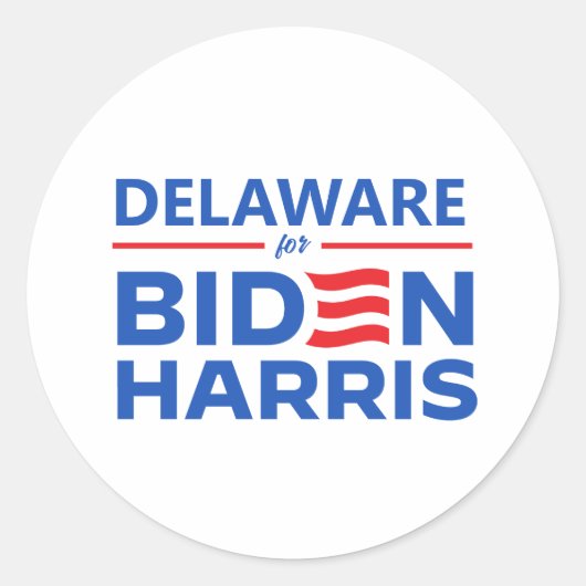 Sticker Rond Delaware pour Biden Harris (Devant)
