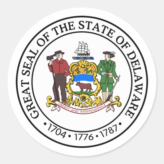 Sticker Rond Delaware, USA (Devant)