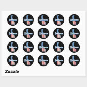 Sticker Rond Delaware USA Map Drapeau américain (Feuille)