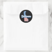 Sticker Rond Delaware USA Map Drapeau américain (Sac)
