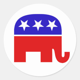 Sticker rond d'éléphant républicain