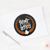 Sticker Rond Delhi Morcha fateh - Paysan du Pendjab (Enveloppe)