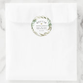 Sticker Rond Délicat Aquarelle Verdure Mariage Accueil (Sac)