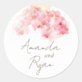 Sticker Rond Délicat Mariage floral de l'orchidée (Devant)