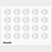 Sticker Rond Délicat monogramme d'olive peinte et mariage feuil (Feuille)