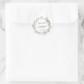Sticker Rond Délicat monogramme d'olive peinte et mariage feuil (Sac)
