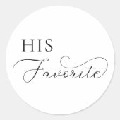 Sticker Rond Délicat Script Sa Faveur Mariage Favorite (Devant)