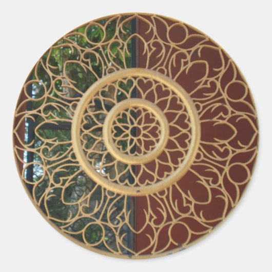 Sticker Rond délicatesse ronde or (Devant)