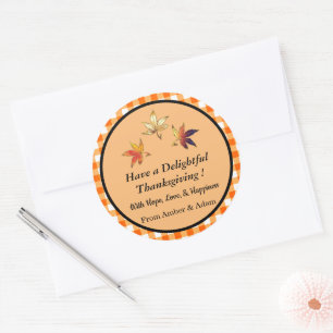 Sticker Rond Délicieux Feuilles Whimsical d'automne