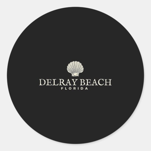 Sticker Rond Delray Beach, Plage Lover Delray Floride Tee (Devant)