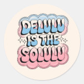 Sticker Rond Delulu est le Solulu (Devant)
