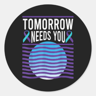 Sticker Rond Demain aura besoin de vous Sensibilisation au suic
