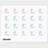 Sticker Rond Demande-moi mes pronoms (Feuille)