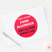 Sticker Rond Demander à ma MMOM avant de manger (Enveloppe)