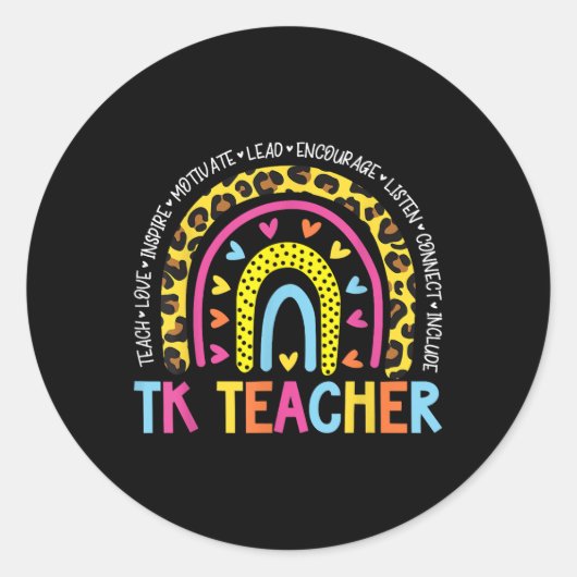 Sticker Rond Demandez À L'Enseignant De Retourner À L'École Ens (Devant)