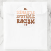 Sticker Rond Démanteler le racisme systémique (Sac)