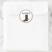 Sticker Rond Démarrage de Howdy Custom Western Cowboy (Sac)