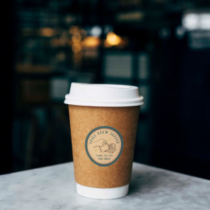 Sticker Rond Démarrage de l'entreprise de café Merci personnali