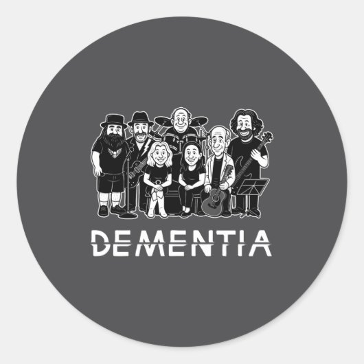 Sticker Rond Dementia New Black _1 (Devant)