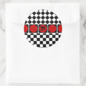 Sticker Rond Demi-carreau noir blanc (Sac)