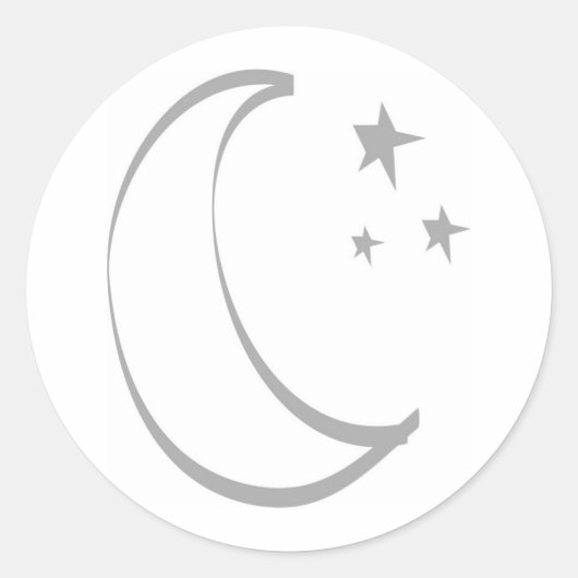 Sticker Rond Demi-lune avec étoiles stylisées (Devant)