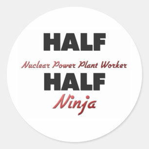 Sticker Rond Demi-ouvrier du Plante nucléaire Half Ninja