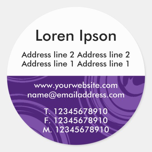 Sticker Rond Demi-texture et blanc 05 Entreprise / Profil (Devant)