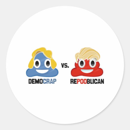 Sticker Rond Démocrade vs. Républican (Devant)