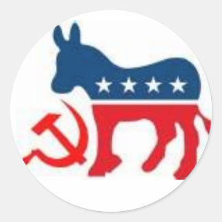 Sticker Rond Démocrate communiste
