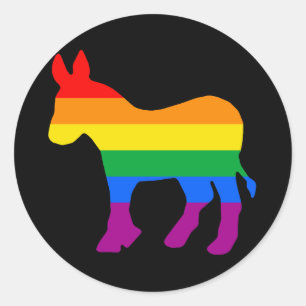STICKER ROND DÉMOCRATE GAY