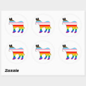 Sticker Rond Démocrate LGBTQ (Feuille)