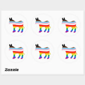 Sticker Rond Démocrate LGBTQ (Feuille)