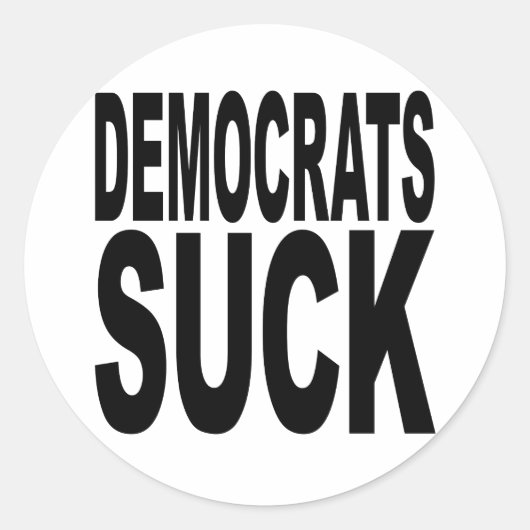 Sticker Rond Démocrate Suck (Devant)