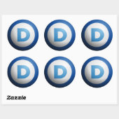 Sticker Rond Démocrates (Feuille)