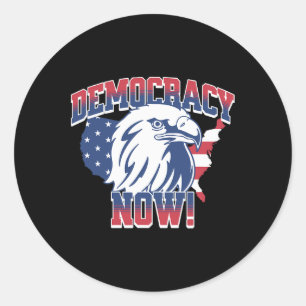 Sticker Rond Démocratie maintenant Vote Kamala Harris 2024 Démo