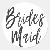 Sticker Rond Demoiselles d'honneur | Mariage de style script (Devant)