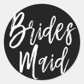 Sticker Rond Demoiselles d'honneur | Mariage de style script (Devant)