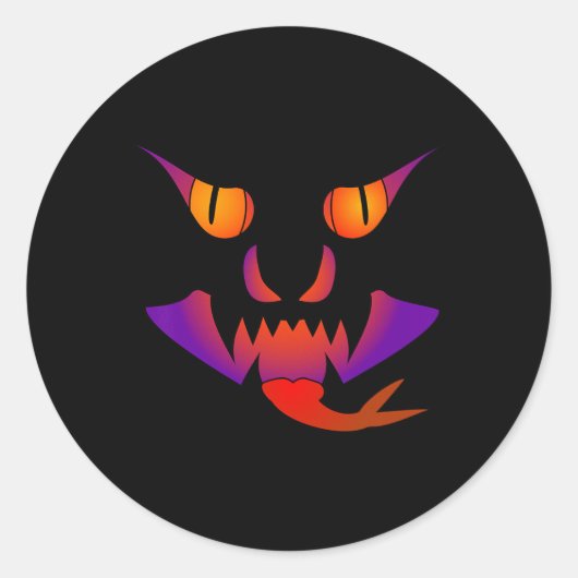 Sticker Rond Demon Jack-o'-lantern (Devant)