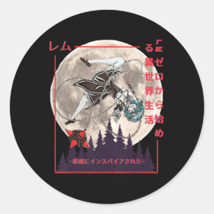 Sticker Rond Demon Maid Japonais Anime Manga Style