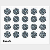 Sticker Rond Denim & Diamonds Bling Bijou Glamour Bijoux (Feuille)