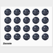 Sticker Rond Denim Diamonds Bling Classy Elegant Party Custom (Feuille)